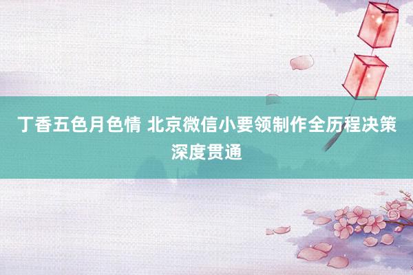 丁香五色月色情 北京微信小要领制作全历程决策深度贯通