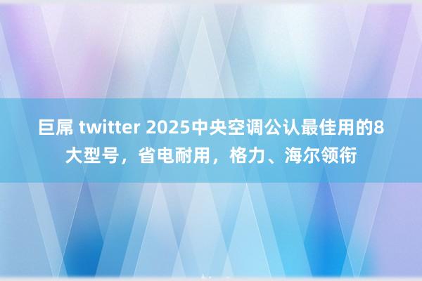 巨屌 twitter 2025中央空调公认最佳用的8大型号，省电耐用，格力、海尔领衔