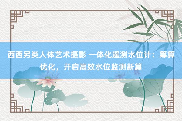 西西另类人体艺术摄影 一体化遥测水位计：筹算优化，开启高效水位监测新篇
