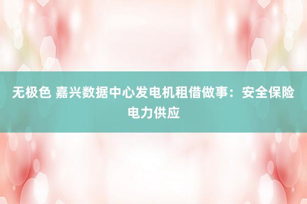 无极色 嘉兴数据中心发电机租借做事：安全保险电力供应