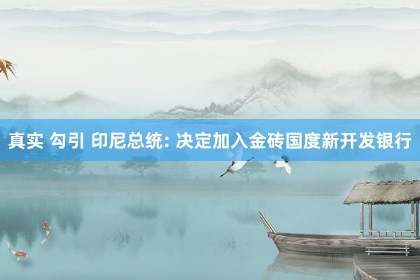 真实 勾引 印尼总统: 决定加入金砖国度新开发银行