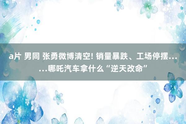 a片 男同 张勇微博清空! 销量暴跌、工场停摆……哪吒汽车拿什么“逆天改命”