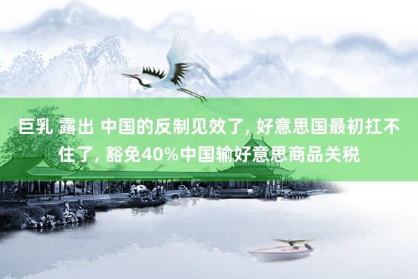 巨乳 露出 中国的反制见效了, 好意思国最初扛不住了, 豁免40%中国输好意思商品关税